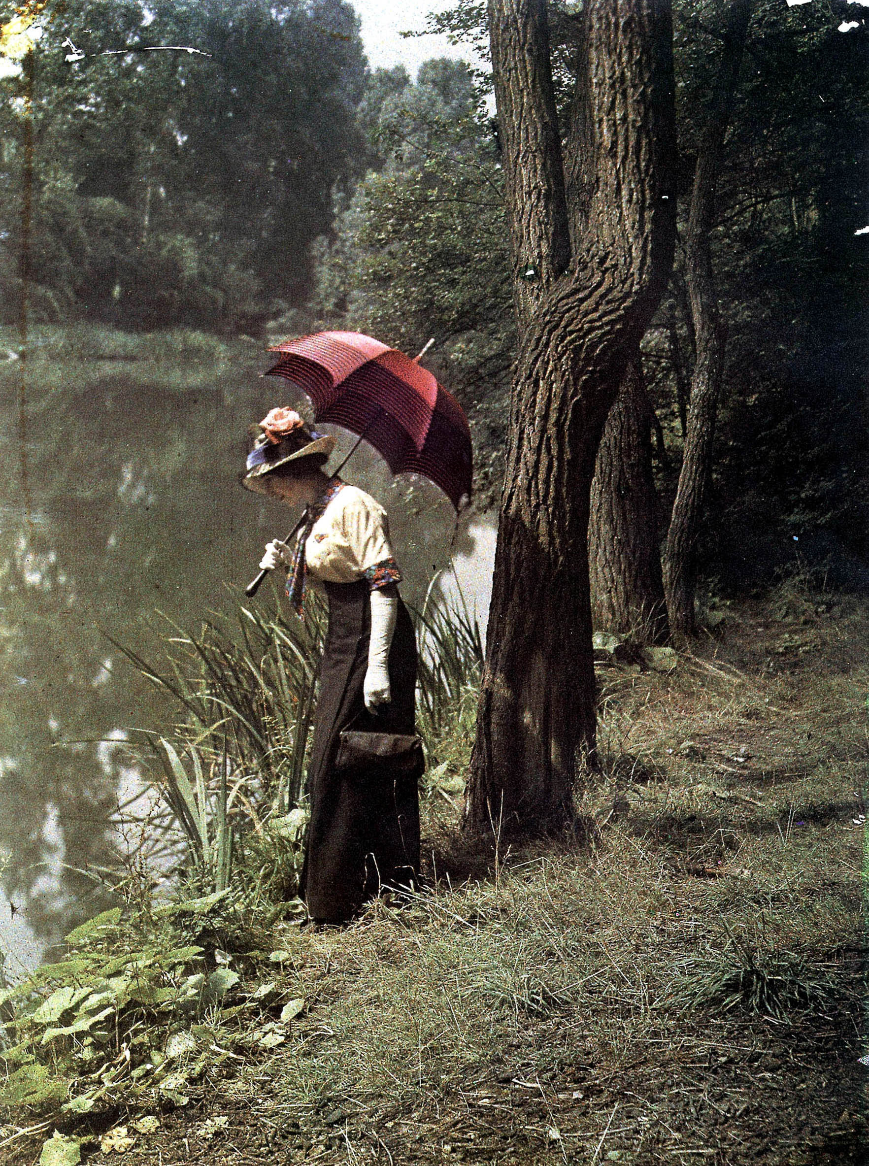 woman by a pond
