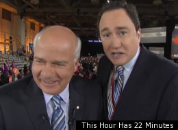WATCH: 22 Minutes Interrupts Peter Mansbridge At NDP Convention