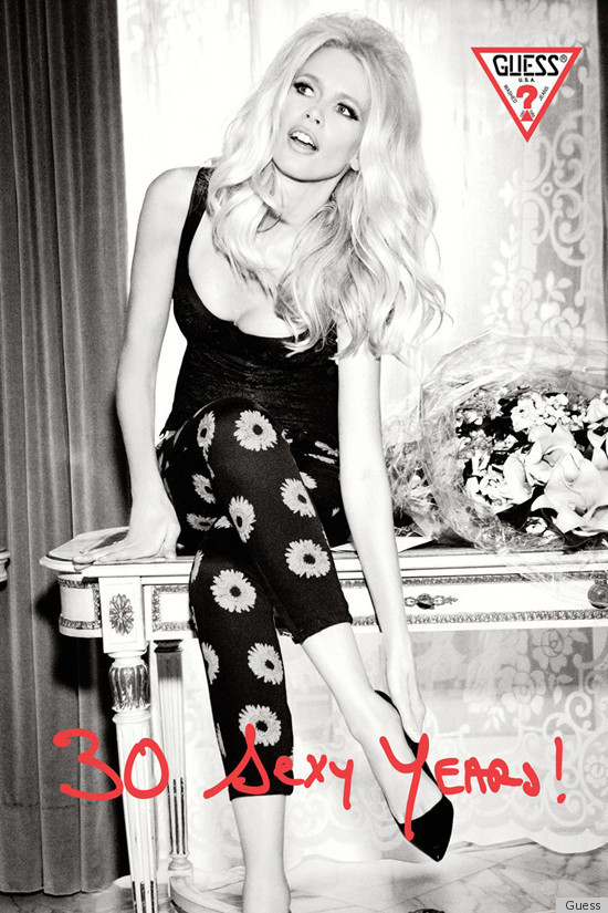 Claudia Schiffer Guess Campaign Marks Brand's 30th Anniversary 