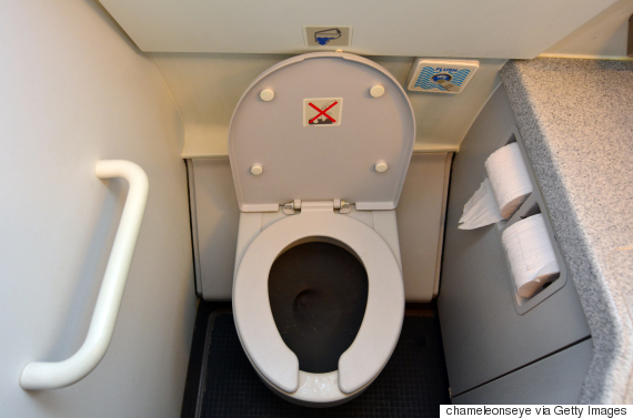 restroom on plane