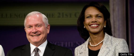 Ricehadleygates Robert Gates Condoleezza Rice