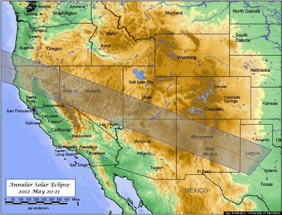 Solar Eclipse 2012 How To See The May 20 Annular Eclipse Map Photos