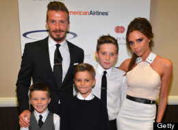 The Beckhams Pose For Family Portrait At Sports Benefit