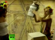 Topless Activists Attack Soccer Trophy