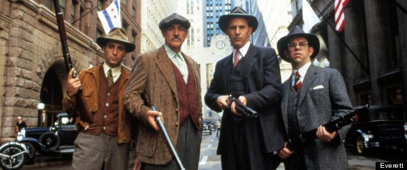 Andy Garcia, Sean Connery, Kevin Costner, and Charles Martin Smith in 1987 movie "The Untouchables" (Everett Collection)