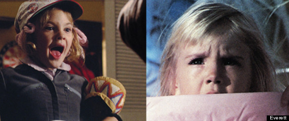 Drew Barrymore in "E.T. the Extraterrestrial"; Heather O'Rourke in "Poltergeist"