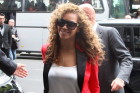 Beyonce Rocks Red Blazer And Leather Trousers...