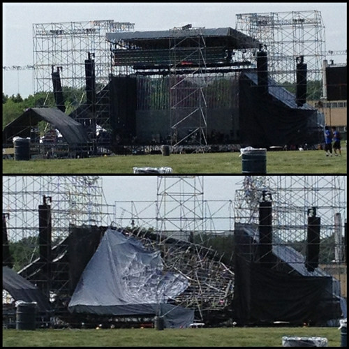 radiohead stage collapse