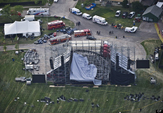 downsview park stage collapse radiohead