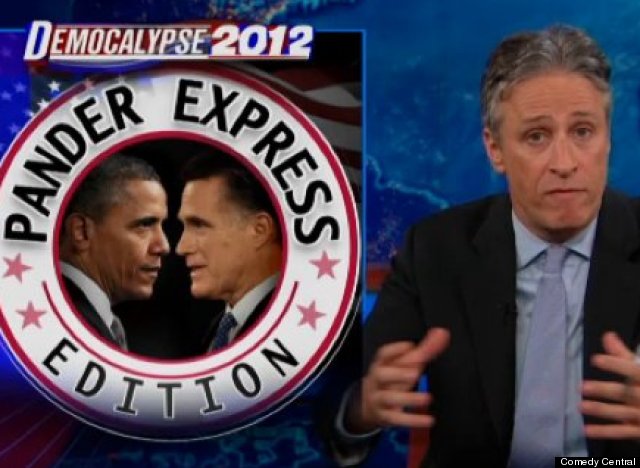 http://urls.re/S3R .WATCH: Stewart Mocks Romney & Obama Pandering