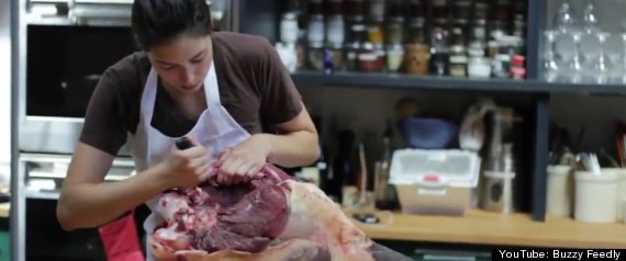 Female Butcher Sara Bigelow