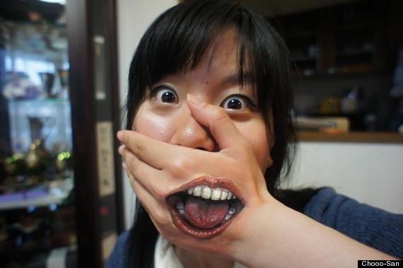mouth on hand