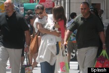 Katie Holmes Hits Whole Foods In Wide-Leg Jeans With Suri In Tow