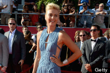 Maria Sharapova Scores Style Points At ESPY Awards In Sheer Grecian Gown
