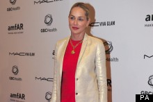 Sharon Stone Shines In Metallics For AIDS Charity Dinner