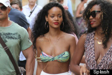 Rihanna Relaxes In Bikini Top And Sandals On St Tropez Holiday