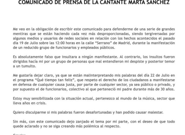 marta sánchez funcionarios