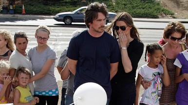 Christian Bale and his wife meet shooting victims in Colorado