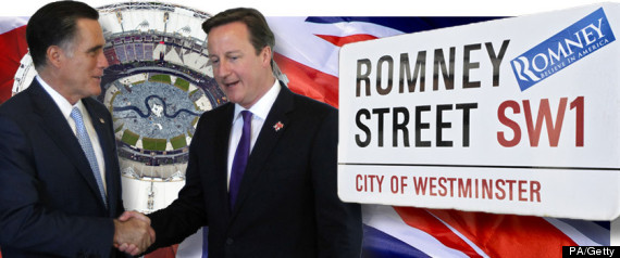 Mitt Romney David Cameron Meeting Olympics