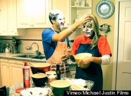 WATCH: The Surprising Reason This Couple Is Covered In Food