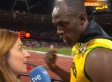 Bolt interrumpe una entrevista con TVE para escuchar un himno
