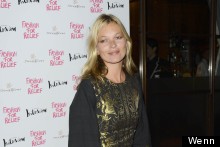 Kate Moss Hits Fashion For Relief In Black And Gold Kimono