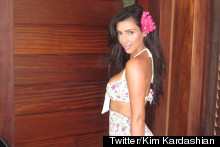 Kim Kardashian Says Aloha In Floral Print Two-Piece
