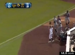 Padres Ball Girl's Foul Ball Catch Saves Braves Bullpen (VIDEO)