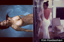 Kim K vs Kim K - Is Her Wedding Dress Picture More Ridiculous Than Her Nude Bikini One?