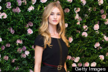 Rosie Huntington-Whiteley Launches Lingerie Collection In Super Sleek Peplum Dress