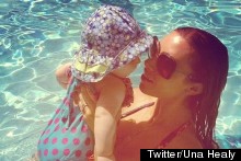 Una Healy Tweets Adorable Baby Pictures, Wears Printed Two Piece In The Pool