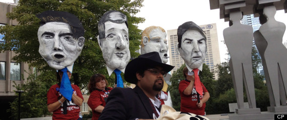 Harper Effigy Protest