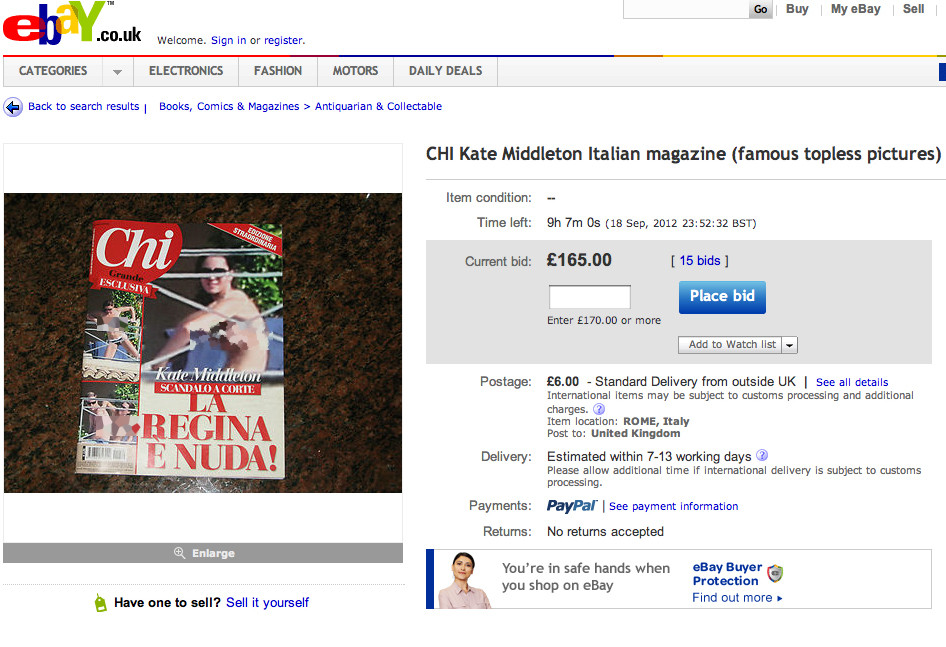 kate middleton ebay