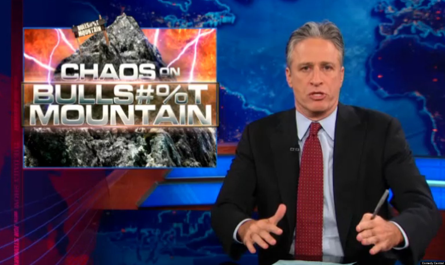 Jon Stewart Rips Fox News Over Romney 47 Percent Coverage: 'Chaos On Bullshit Mountain ...1536 x 913