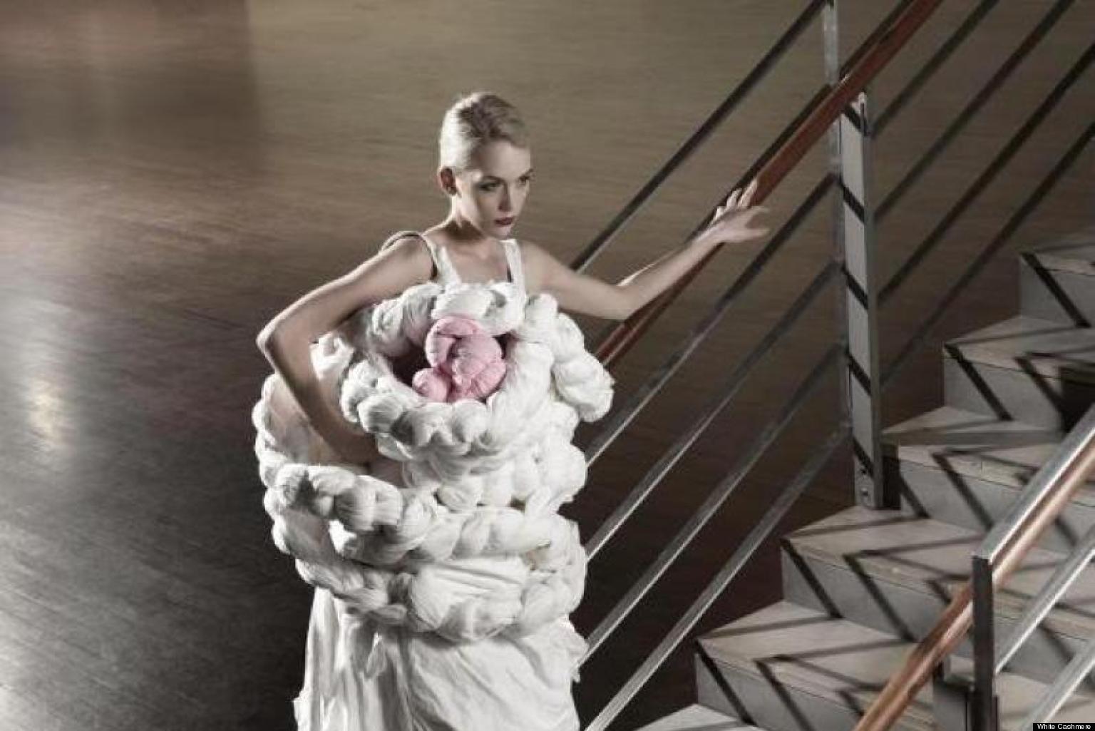 Toilet Paper Dresses Canadian Designers Turn White Cashmere Into Couture