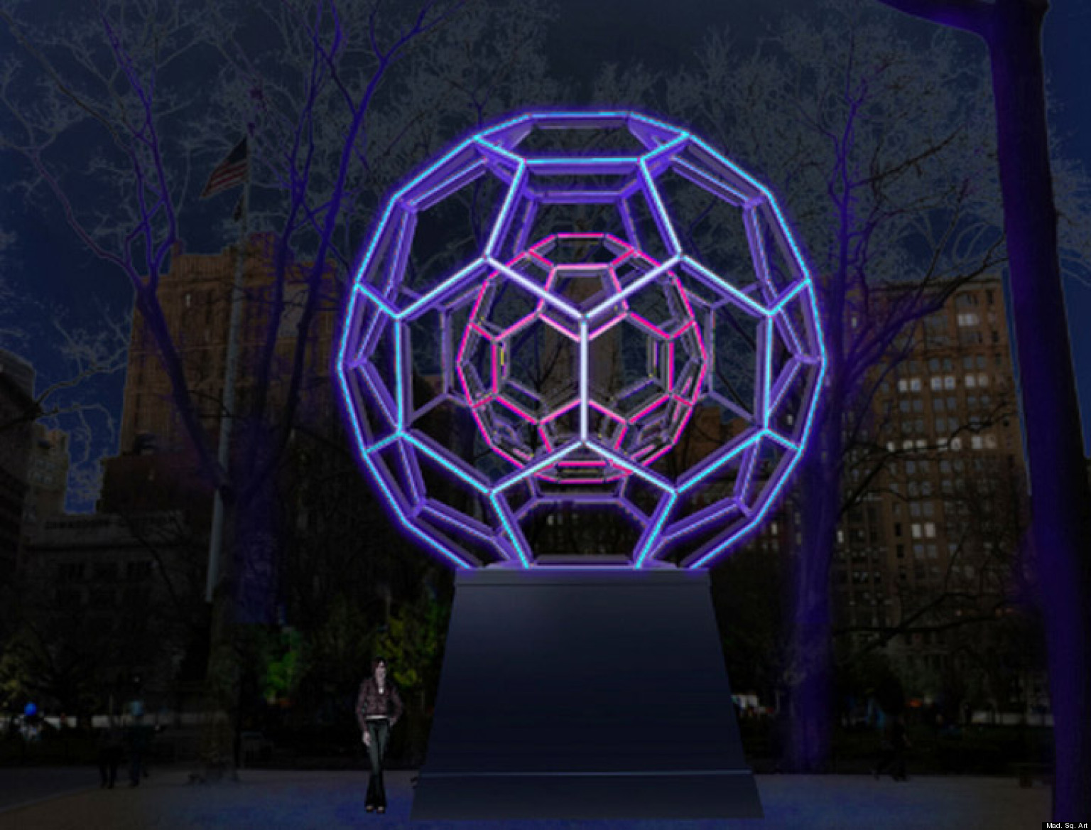 leo-villareal-s-buckyball-brings-buckminster-fuller-s-geodesic-dome-to-madison-square-park