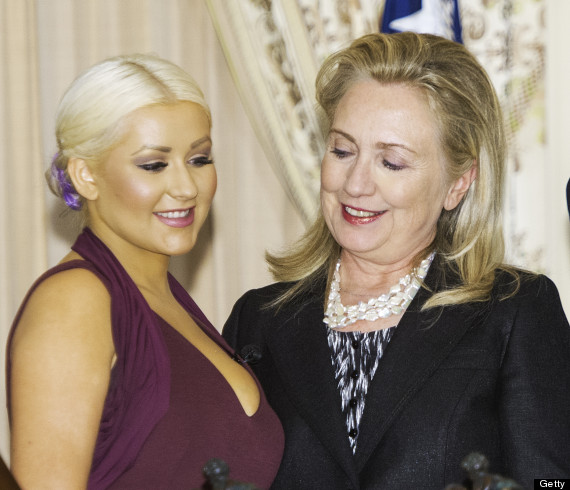 hillary clinton christina aguilera