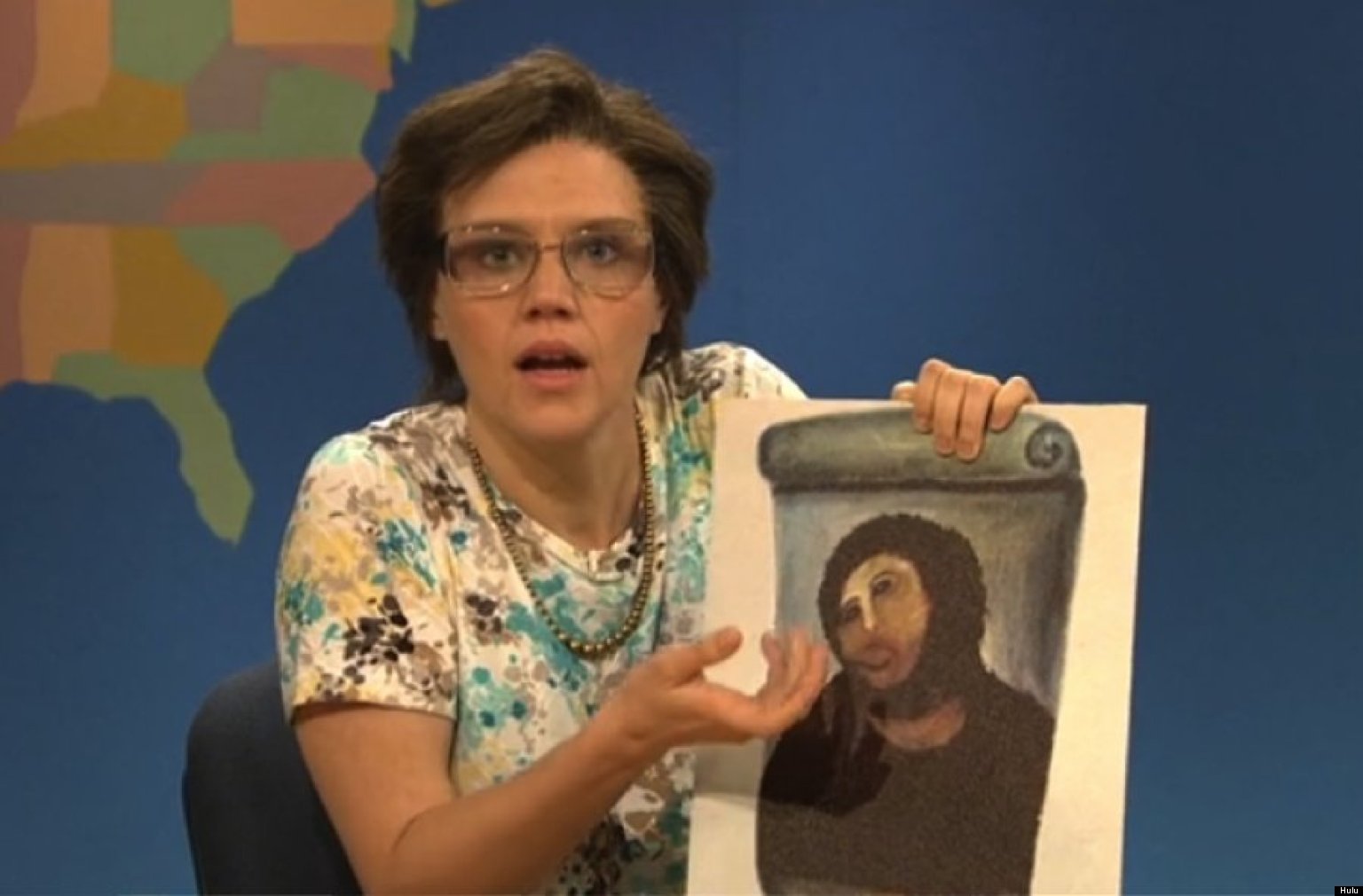 Beast Jesus SNL Cecelia Gimenez Played By Kate McKinnon On Weekend
