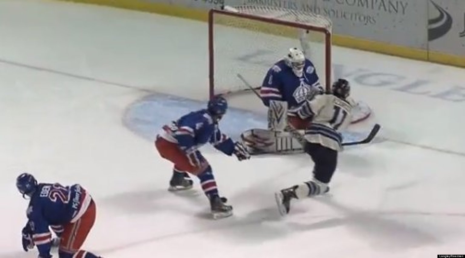 Austin Azurdia Goal Rivermen Junior Hockey Player Pulls Off Toe Drag