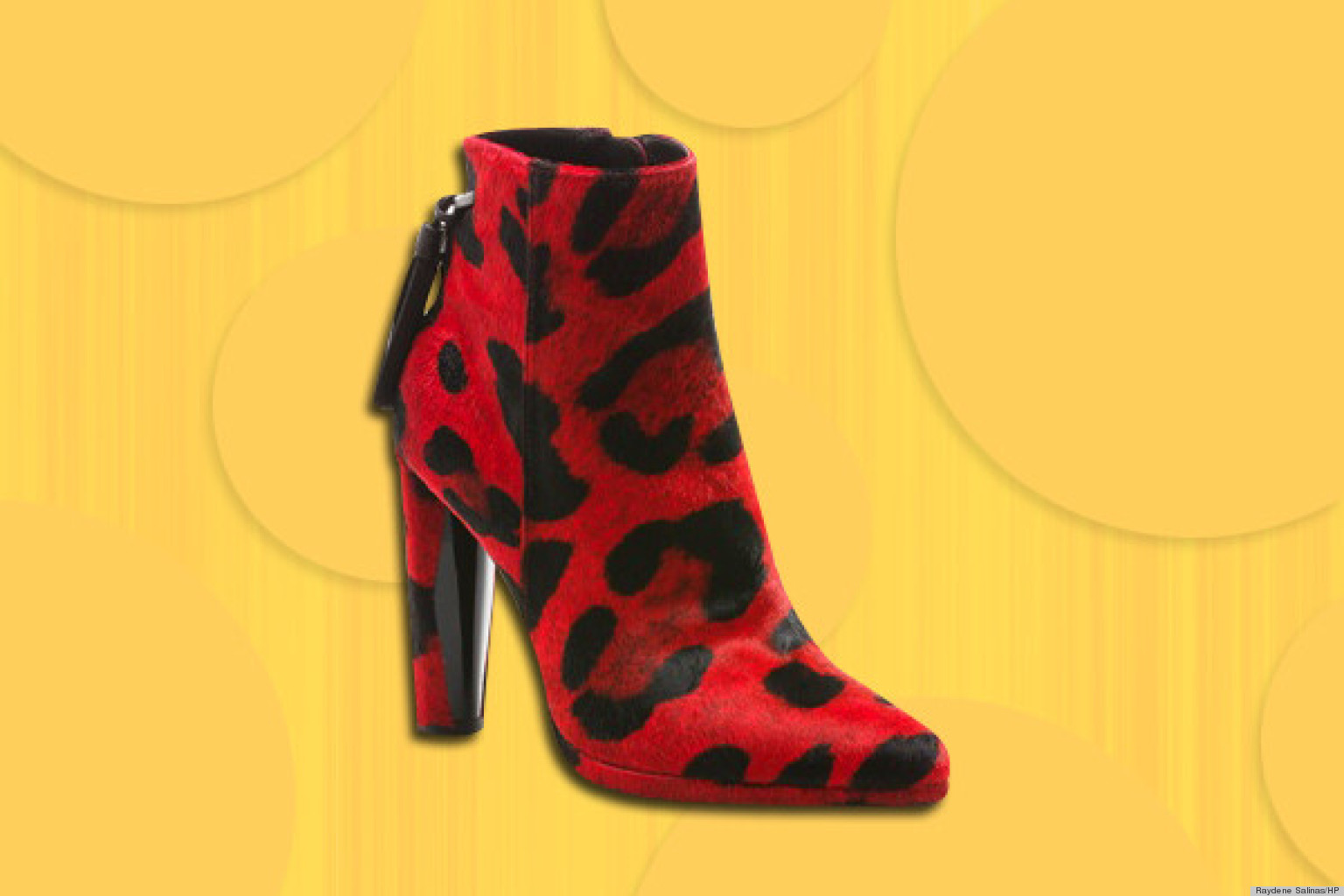 red and animal print shoes