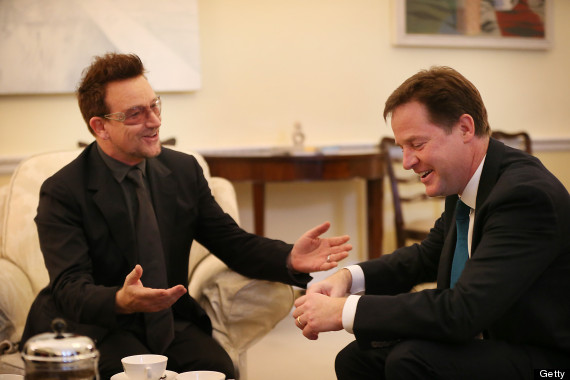 bono and nick clegg