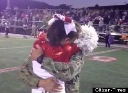 Soldiers Surprise Homecoming At Football Game
