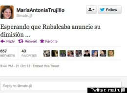 La exministra Trujillo pide por Twitter la dimisión de Rubalcaba