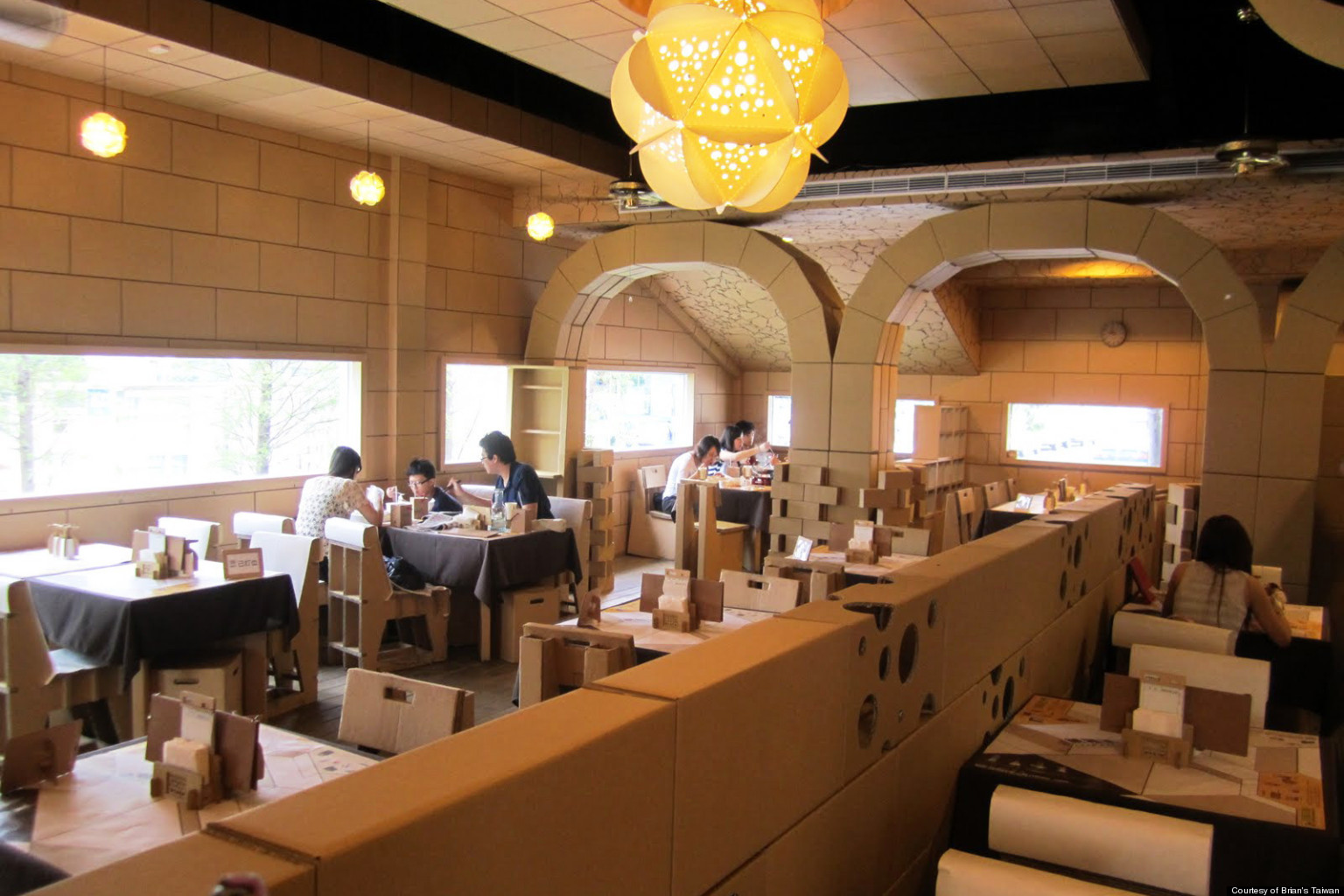 Carton King Restaurant In Taiwan Is Made Entirely Out Of Cardboard