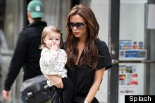 Victoria Beckham Takes Harper On A Shopping Trip In Oversized LBD And Lace-up Heels