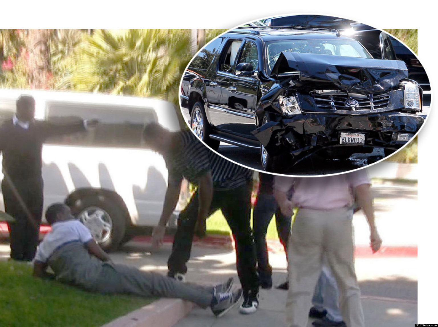 P Diddy Car Crash: Rapper Lies Hurt On The Side Of The Road Following Smash In Beverly Hills