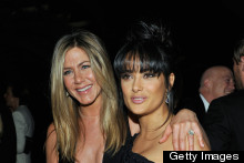 Jennifer Aniston Bares Boobs In Very Risque Dress, Hangs Out With Salma And Cameron