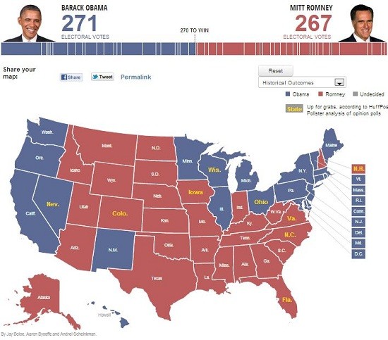 2012 electoral college projection