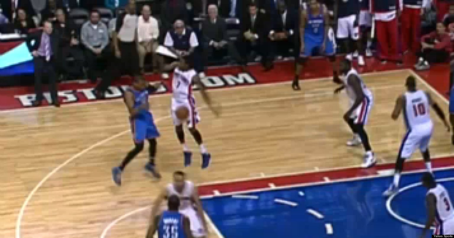 Russell Westbrook's SelfPass Thunder Point Guard Bounces Ball Off Of