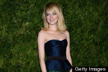 All That Glitters: Emma Stone Wows In Marine Peplum And Sparkly Skirt At Vogue Awards